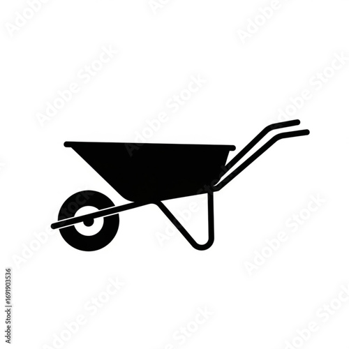 Vector art of wheelbarrow icon with simple design