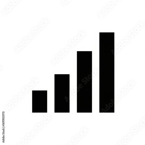 Vector art of black ascending bar graph
