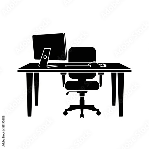 Vector art of modern office workspace setup