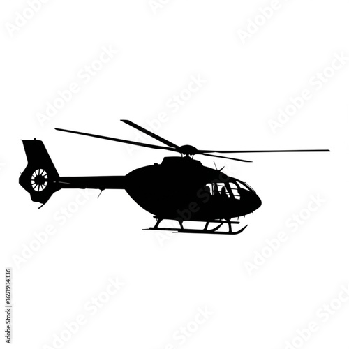 Vector art of black helicopter silhouette