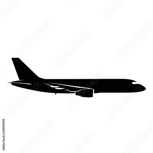 Vector art of commercial airplane silhouette