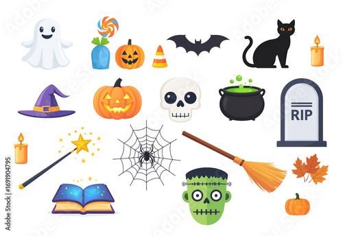 ハロウィーンアイコンセット（透過PNG）／Halloween Icon Set (Transparent PNG)