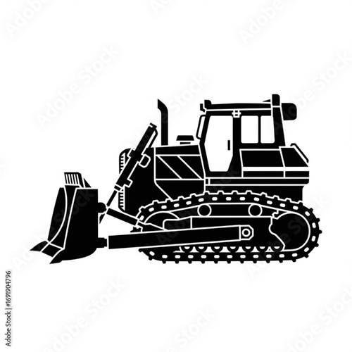 Vector art of bulldozer silhouette