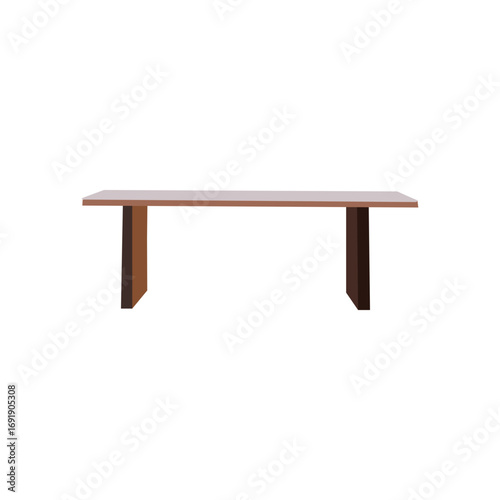 This image showcases a simple, rectangular wooden table, ideal for various uses.