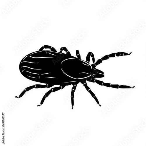 Vector art of black silhouette of tick
