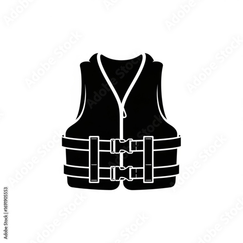 Vector art of black life vest icon