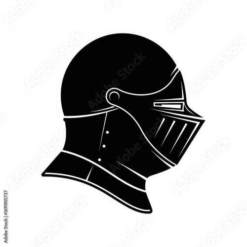 Vector art of black knight helmet icon