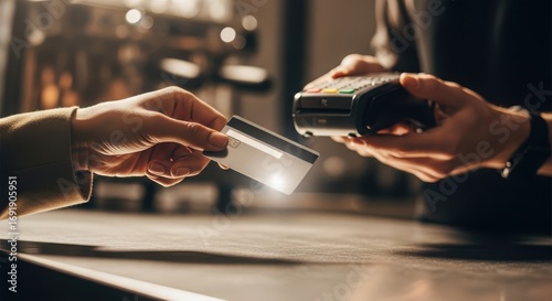 A person is paying for something with a credit card