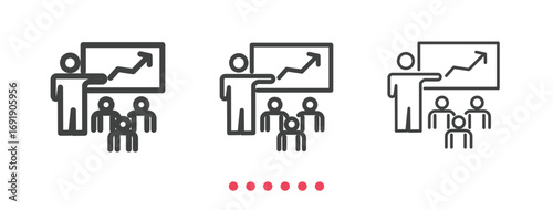 Crowd funding icon. Thin line icon vector.
