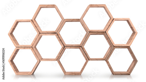 ハニカム構造の飾り棚。オブジェ