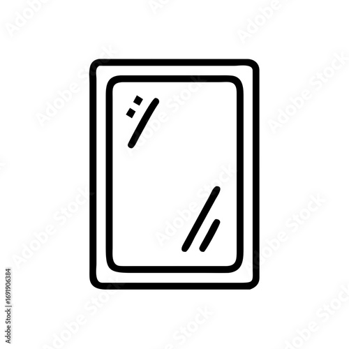 Minimal wall mirror with frame in simple line style
