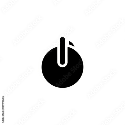 Vector art of black power button icon