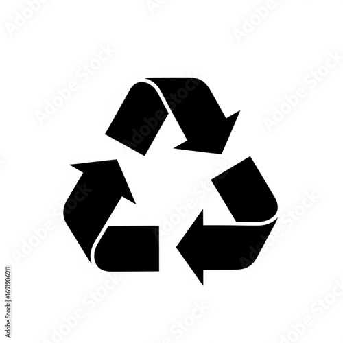 Vector art of black recycling symbol for eco concepts