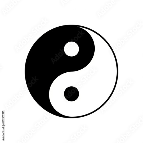 Vector art of yin yang symbol with black design