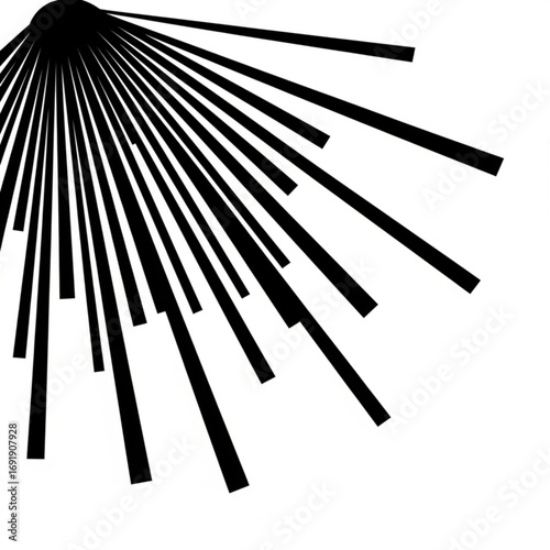 Vector art of abstract black lines radiating from a point