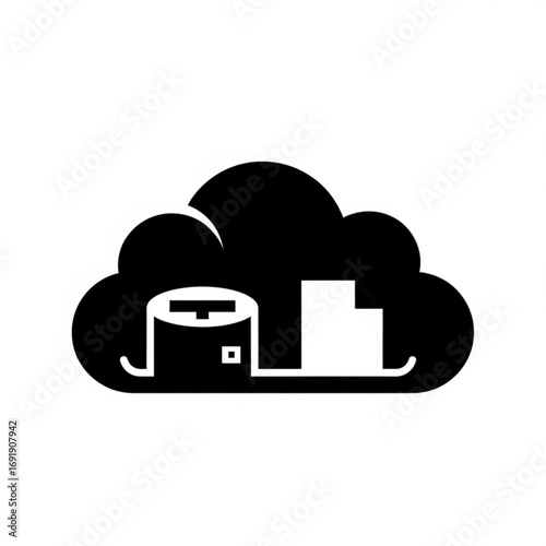 Vector art of cloud computing and data storage icon