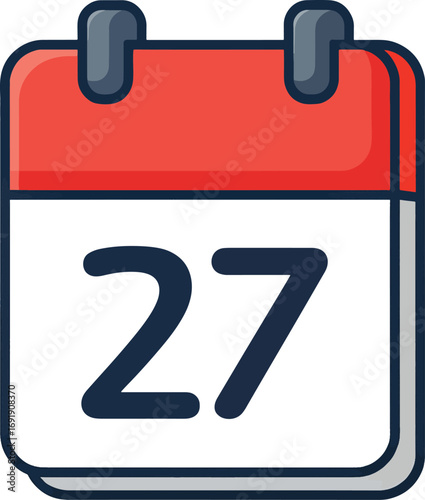 Calendar Icon 27th Day, Date Reminder, Schedule, Appointment, Planning