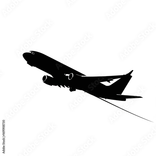 Vector art of airplane silhouette taking off