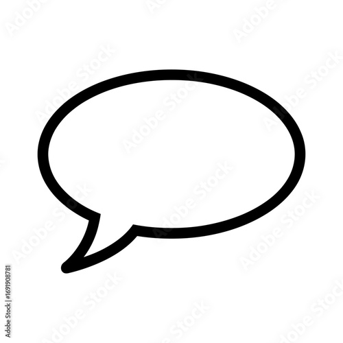 Black outline of a speech bubble on a white background ideal for communication concepts and expressing ideas visually emphasizing dialogue