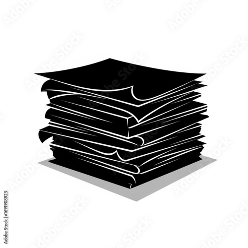Vector art of stack of black folded papers