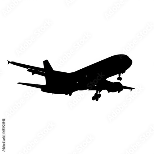 Vector art of commercial airplane silhouette