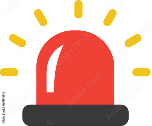 Red emergency siren light icon vector illustration scalable graphic design alert warning signal