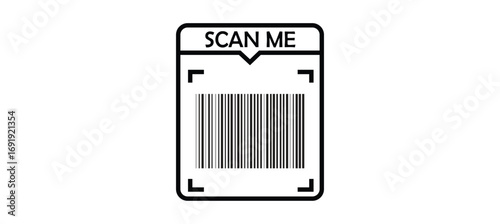 QR Code Scan Label. Scan QR Code icon.