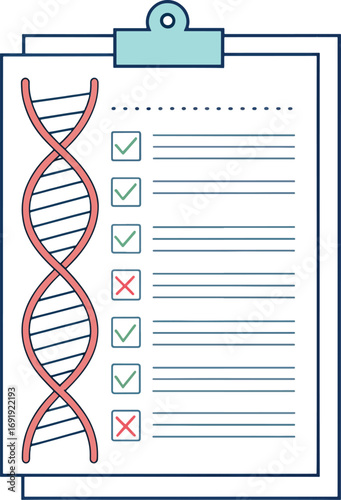outline of research paper with dna molecule beside.