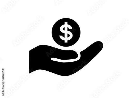money icon 66 : dollar, icon, button, money, symbol, sign, currency, business, finance, cash, hand