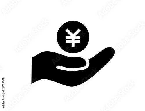 money icon 68 : yen, japan, japanese, icon, button, money, symbol, sign, currency, business, finance, cash, hand