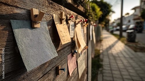Community Bulletin Board: Ephemeral Notes on Weathered Wood
