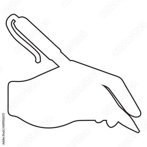 Hand holding a pen