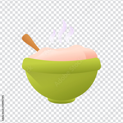 Porridge Bowl Icon for Breakfast Foods