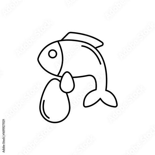 Icon a fish oil, isolated against a clean background.