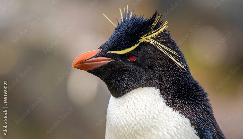 Naklejka premium Close-up of a Gentoo Penguin's head