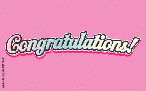 CONGRATULATIONS!, Congratulations gradient lettering greeting sign. Handwritten modern brush lettering with golden stars. Text for card, T-shirt print, banner, poster, web, notebook, sketchbook