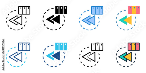 Lag compensation icon set multiple style collection 
