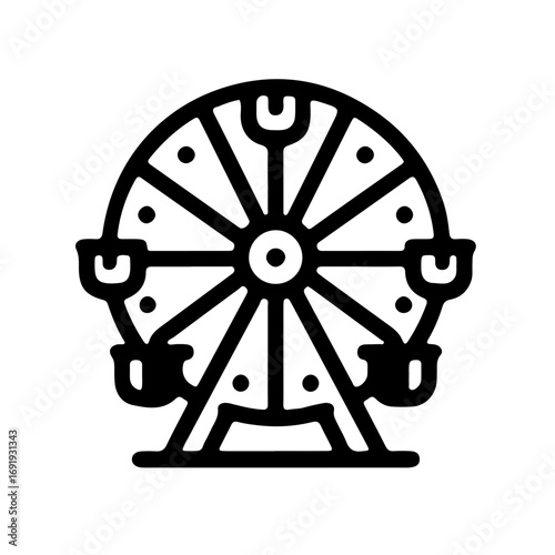 Ferris Wheel Minimalist Black Icon Amusement Park
