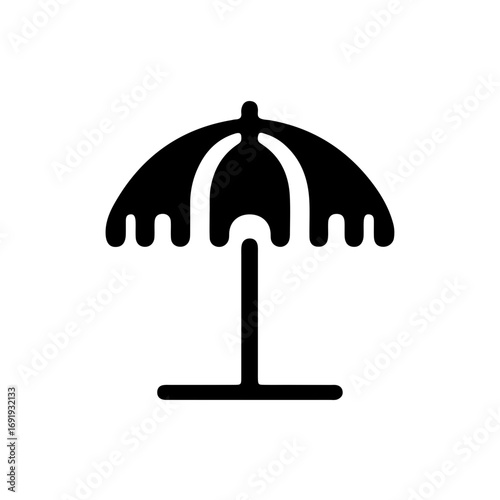 Biergarten Umbrella Black Icon Oktoberfest