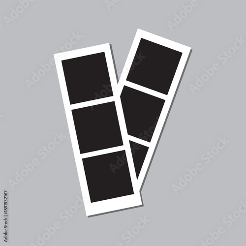 Empty white photo frame polaroid set. Realistic photo card frame mockup