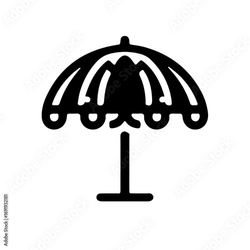 Biergarten Umbrella Minimalist Black Icon