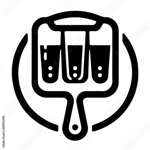 Beer Sampler Paddle Minimalist Black Icon