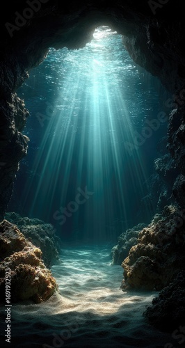 Sunlight streams into underwater cave (3)