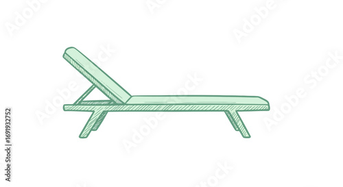 Adjustable outdoor chaise lounge chair for relaxation.