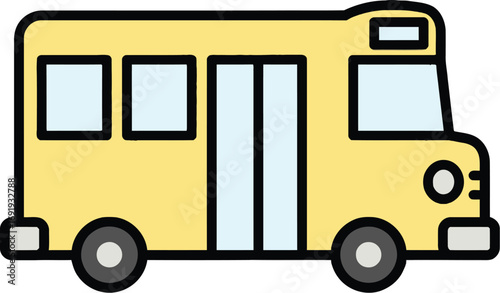 Yellow School Bus Icon, Cute Cartoon School Bus, School Transportation Illustration, Back to School Bus Clipart, Kids Bus Vector Graphic