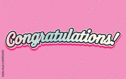 CONGRATULATIONS!, Congratulations gradient lettering greeting sign. Handwritten modern brush lettering with golden stars. Text for card, T-shirt print, banner, poster, web, notebook, sketchbook