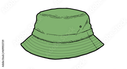 Green bucket hat fashion accessory headwear 1.