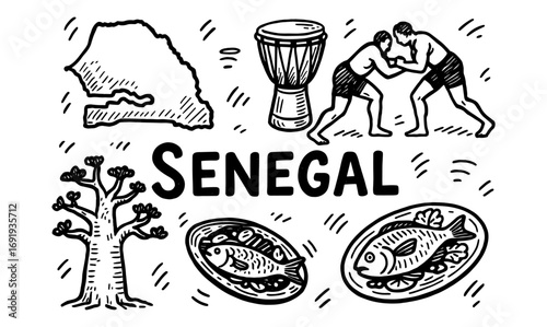 Cultural icons of senegal: wrestling, cuisine, music, and nature