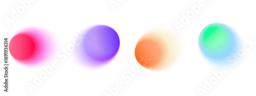 Noise abstract shapes gradient set. Vivid ombre transition forms pack. Translucent blurry creative drops. Light blur color background for modern design projects, trendy art, or presentation.