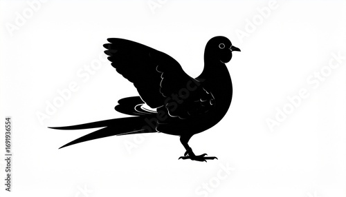 pigeon silhouette isolated on white